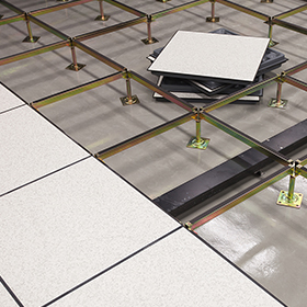 False flooring by Zau Interiors, used to improve the acoustics and appearance of an office floor